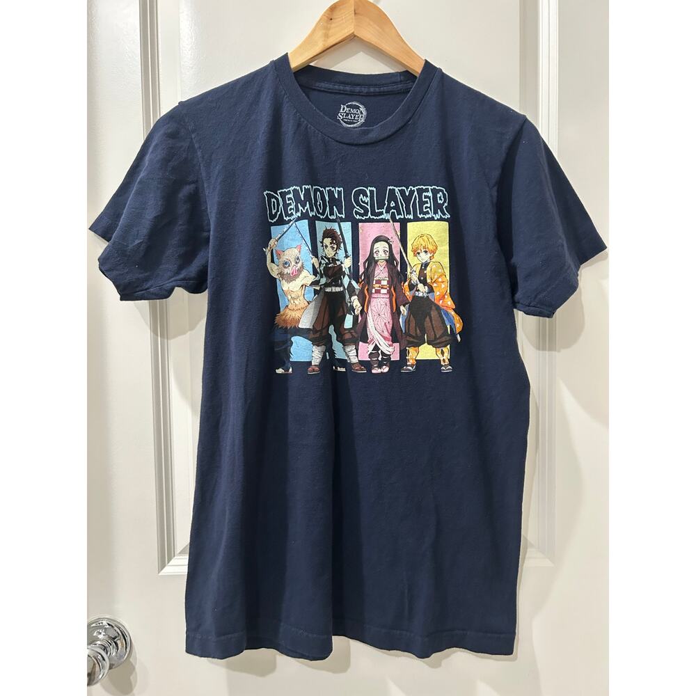 Demon Slayer 100% Cotton Tanjiro Nezuko Zenitsu Inosuke Blue T-Shirt size Medium